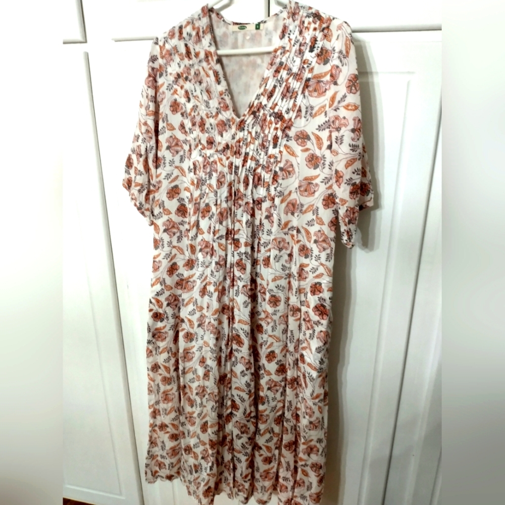 Dolma small Peach Floral Cotton Dress